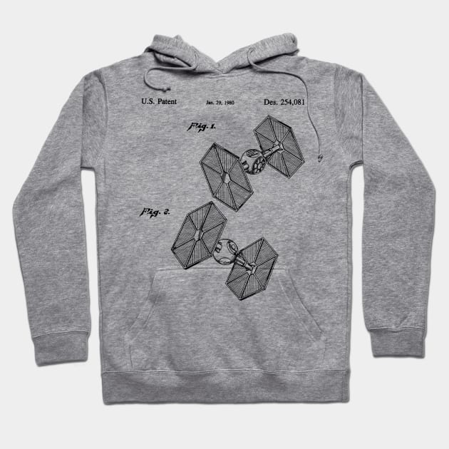 Tie Fighter Patent - Black Hoodie by DennisMcCarson